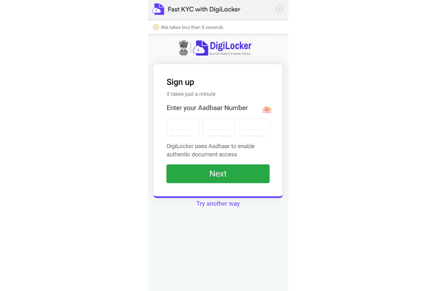 Enter Aadhaar