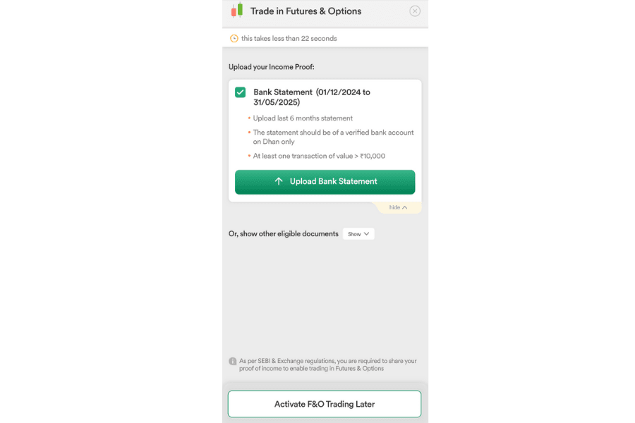 Upload Bank Statement